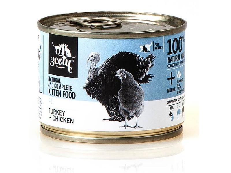 3COTY 41. Turkey and chicken for kittens - wet cat food - 180g