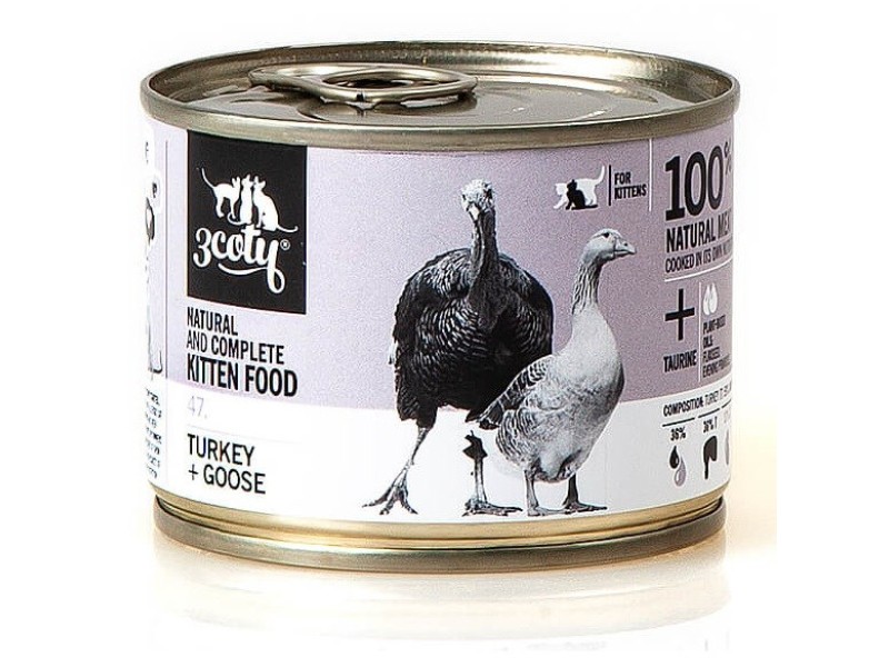 3COTY 47. Turkey and goose for kittens - wet cat food - 180g