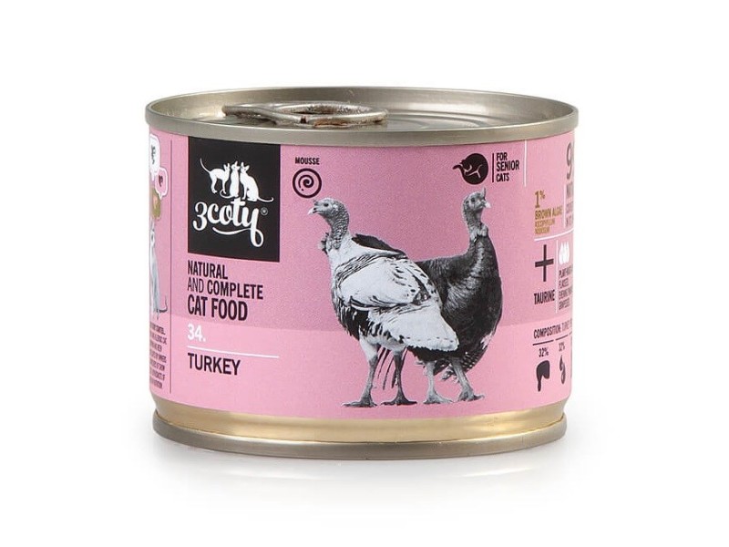 3COTY 34. Turkey Senior - wet cat food - 180g