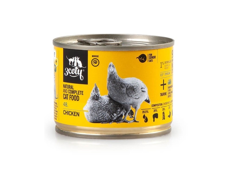 3COTY 48. Chicken with spirulina - wet cat food - 180g