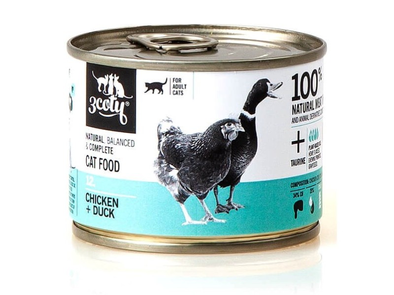 3COTY 12. Chicken with duck - wet cat food - 180g