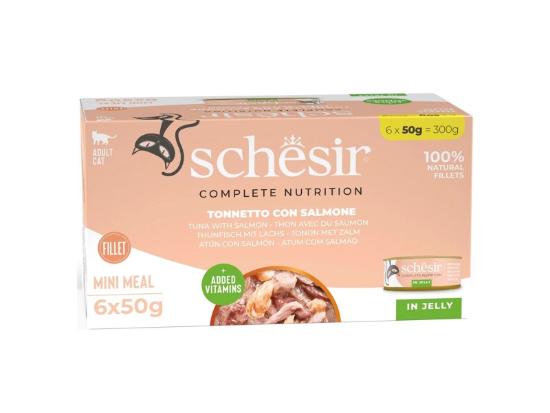 SCHESIR Tuna with salmon in jelly - wet cat food - 6x50g