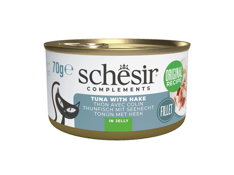 SCHESIR Complements Tuna with hake in jelly - wet cat food - 70g
