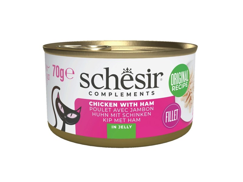 SCHESIR Chicken with ham in jelly - wet cat food - 70g