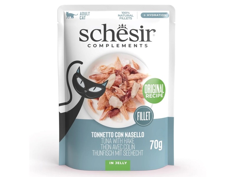 SCHESIR Tuna with hake in jelly - wet cat food - 70g