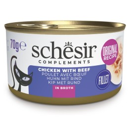SCHESIR Chicken with beef in broth - wet cat food - 70g