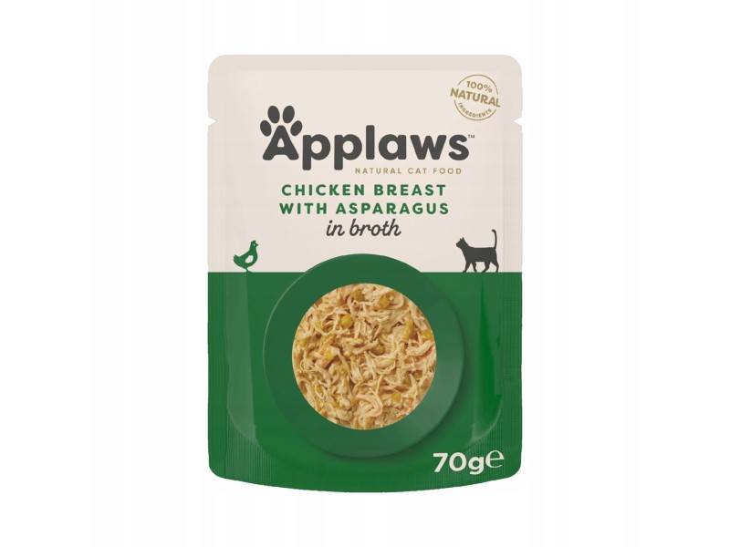 APPLAWS Chicken fillet with asparagus in broth - wet cat food - 70g