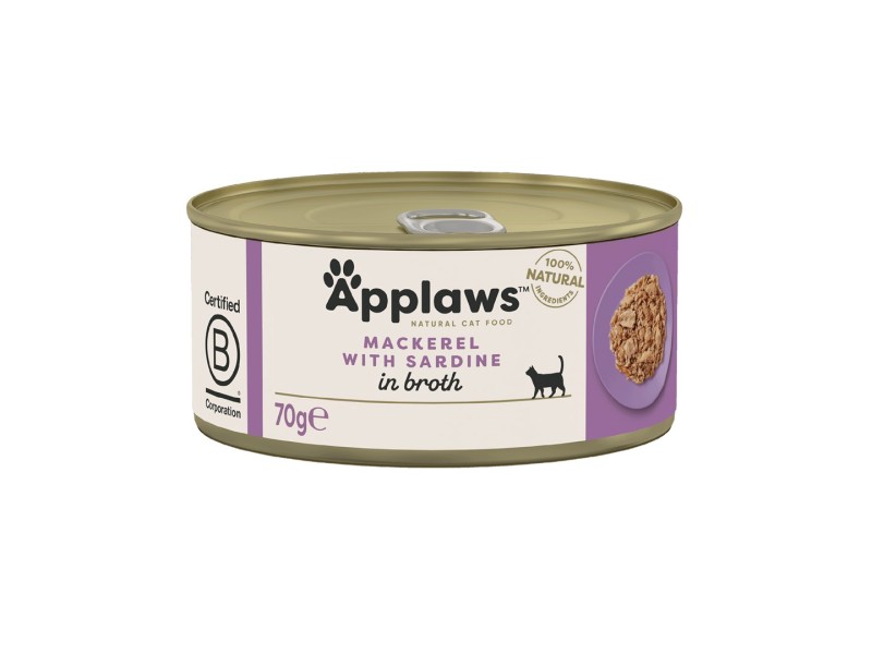 APPLAWS Mackerel with sardine in broth - wet cat food - 70g