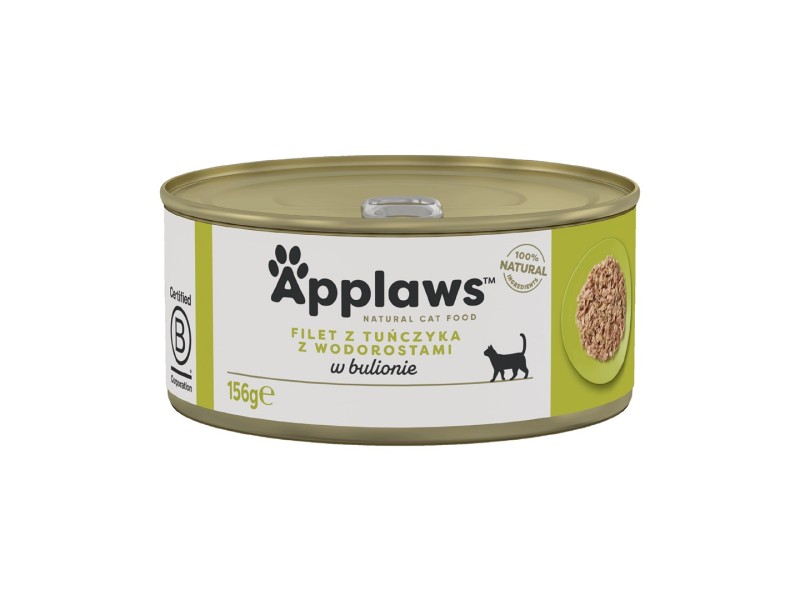 APPLAWS Tuna fillet with seaweed in broth - wet cat food - 156g