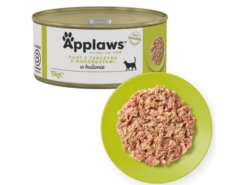 APPLAWS Tuna fillet with seaweed in broth - wet cat food - 156g