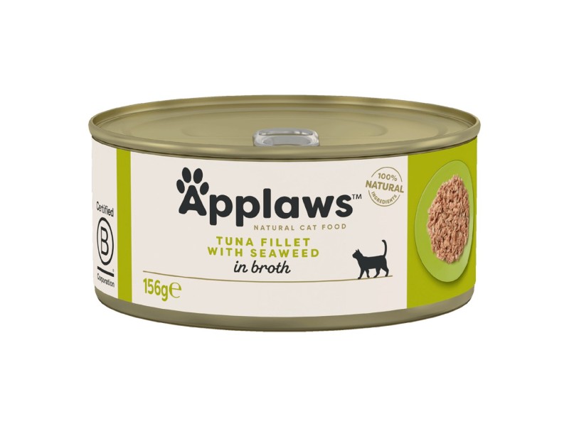 APPLAWS Tuna fillet with seaweed in broth - wet cat food - 156g