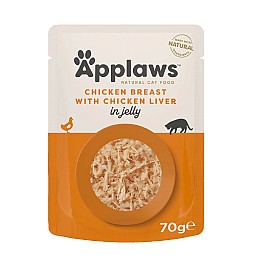 APPLAWS Chicken breast with chicken liver in jelly - wet cat food - 70g