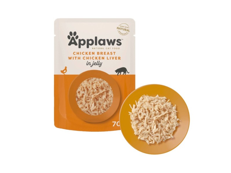 APPLAWS Chicken breast with chicken liver in jelly - wet cat food - 70g