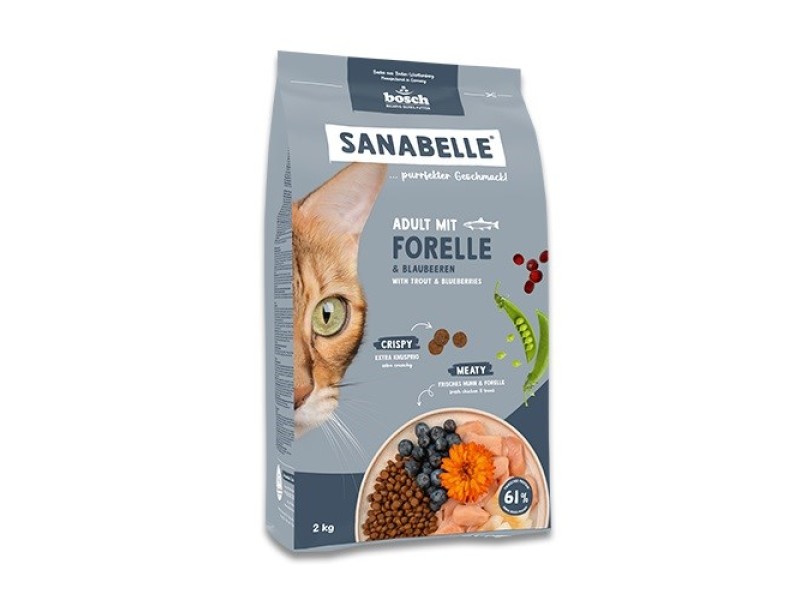 BOSCH Sanabelle Life Adult Trout with blueberries - dry cat food - 8kg