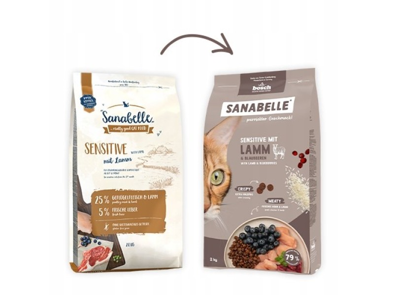 BOSCH Sanabelle Life Sensitive with lamb & blueberries - dry cat food - 8kg
