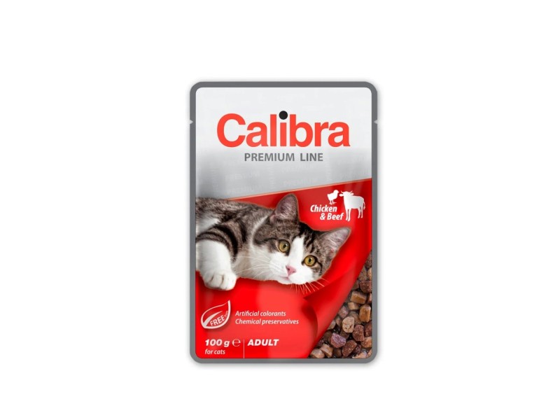 CALIBRA Cat Premium Adult Chicken & Beef - wet cat food - 100g