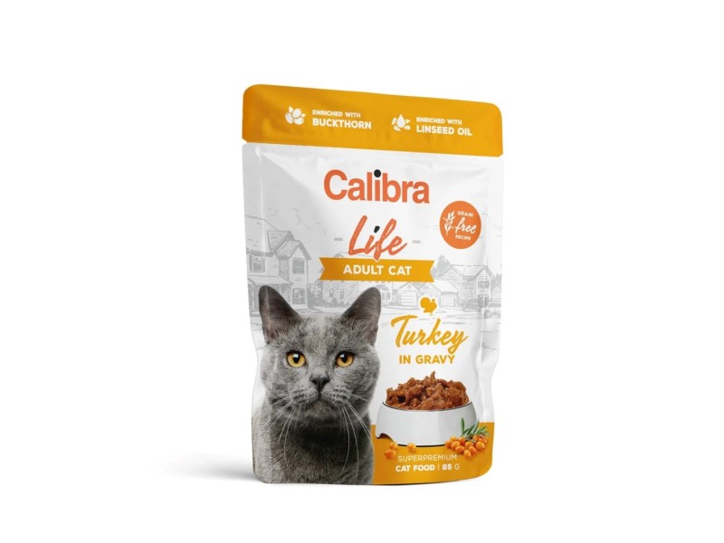 CALIBRA Cat Life Adult Turkey in gravy - wet cat food - 85g