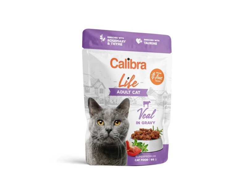 CALIBRA Cat Life Adult Veal in gravy - wet cat food - 85g
