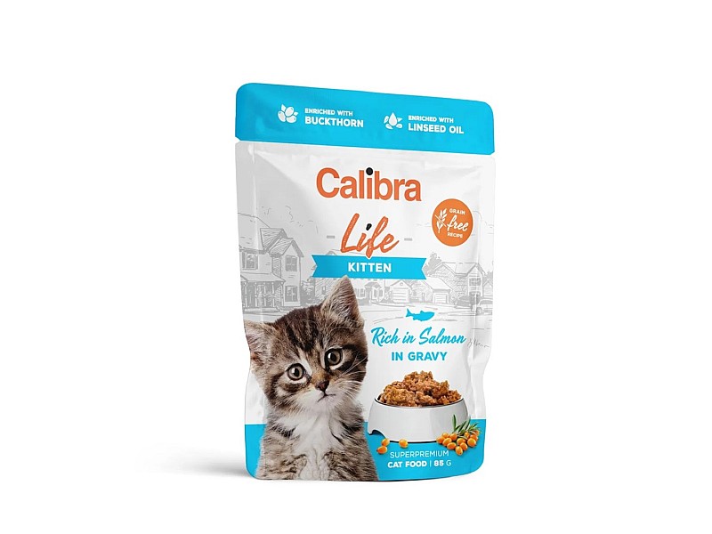 CALIBRA Cat Life pouch Kitten Salmon in gravy - wet cat food - 85g