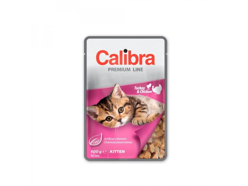 CALIBRA Premium Kitten Turkey & Chicken - wet cat food - 100g
