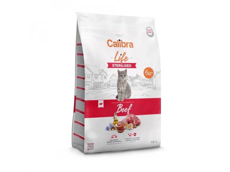 CALIBRA Cat Life Sterilised Beef - dry cat food - 1,5kg