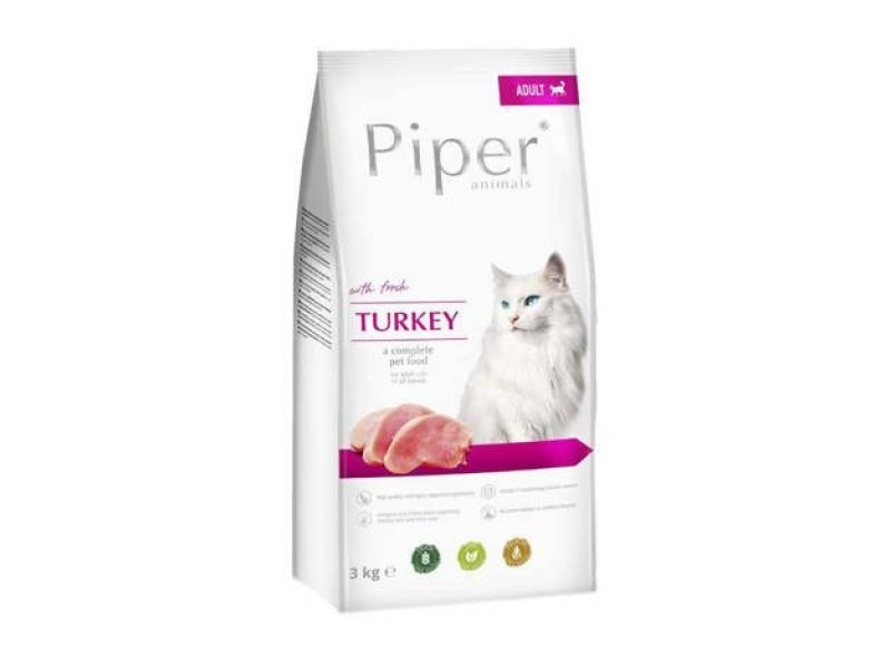 DOLINA NOTECI Piper Animals with turkey - Dry Cat Food - 3 kg