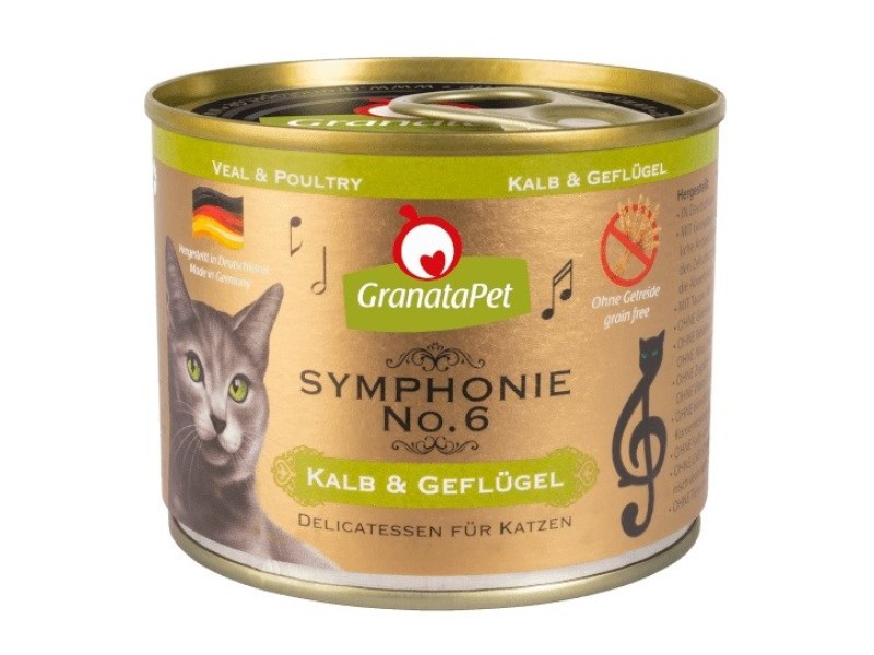 GRANATAPET Symphonie No.6 Veal and poultry - wet cat food - 200g GRANATAPET Symphonie No.6 Veal and poultry - wet cat food - 200g
