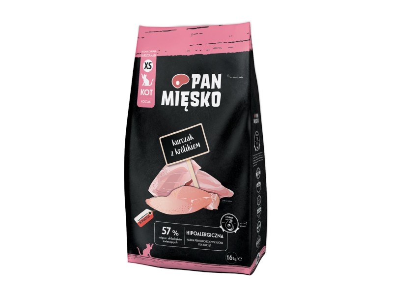PAN MIĘSKO Chicken with rabbit XS - dry cat food - 1,6kg