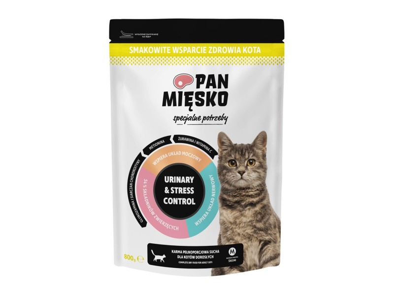 PAN MIĘSKO Urinary & Stress Control Turkey - dry cat food - 800g
