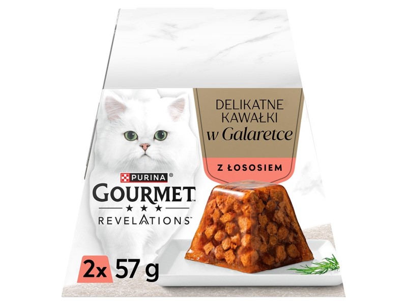 PURINA Gourmet Revelations Chunks in jelly with salmon - wet cat food - 2x57g
