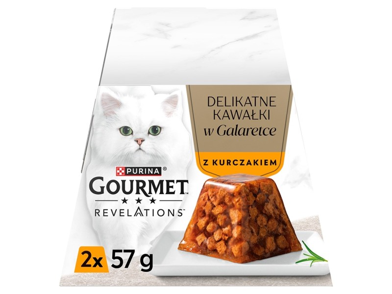 PURINA Gourmet Revelations Chunks in jelly with chicken - wet cat food - 2x57g