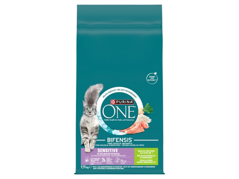 PURINA One Sensitive Turkey - dry cat food - 9,75kg