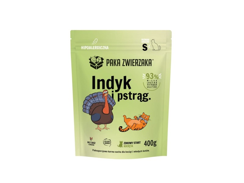 PAKA ZWIERZAKA Kitten Turkey with trout S - dry cat food - 400g
