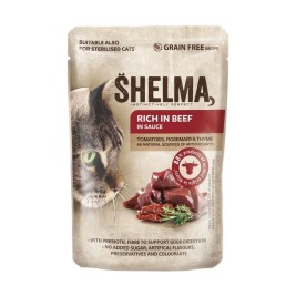 SHELMA Rich in beef in sauce - wet cat food - 85g