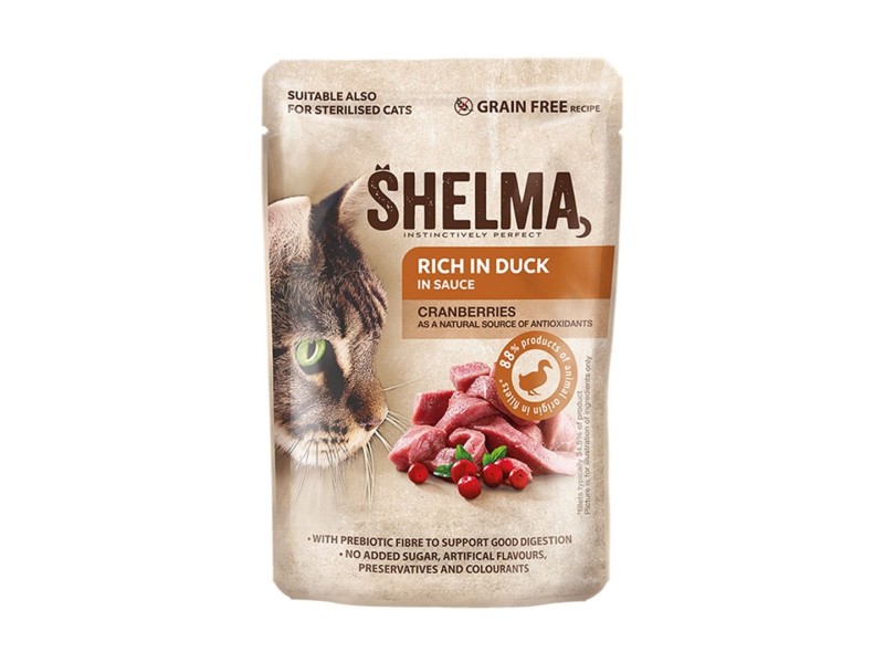 SHELMA Rich in duck in sauce - wet cat food - 85g SHELMA Rich in duck in sauce - wet cat food - 85g