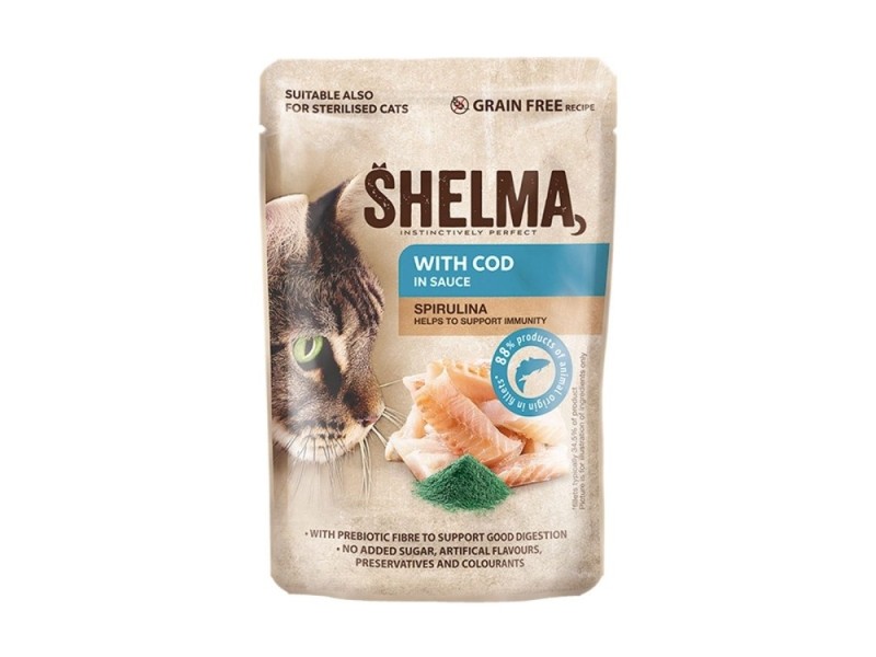 SHELMA with salmon and cod in sauce - wet cat food - 4x85g