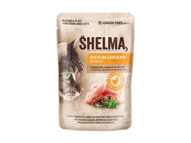 SHELMA with turkey, duck, chicken and beef in sauce - wet cat food - 12x85g