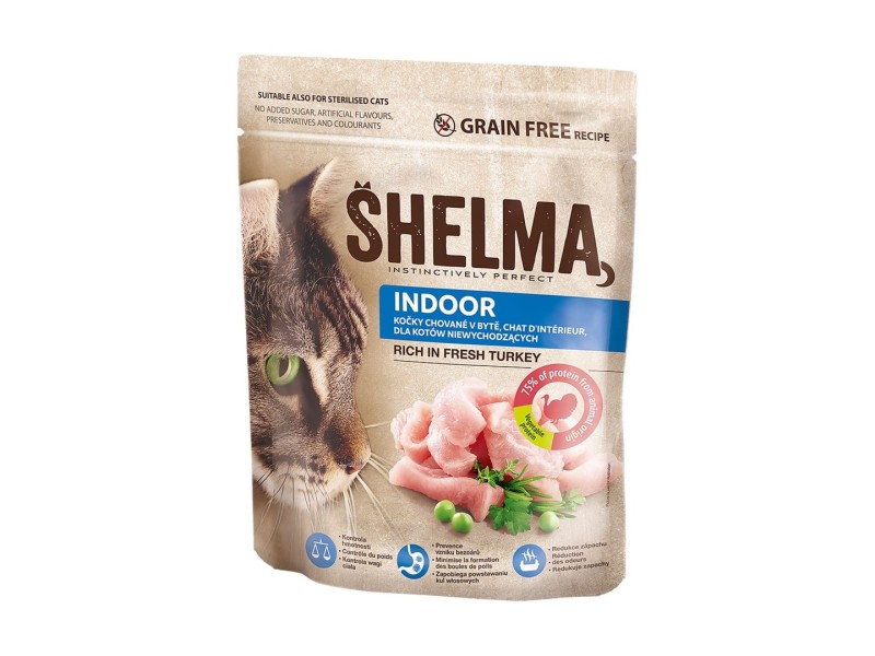 SHELMA Indoor Rich in turkey - dry cat food - 750g