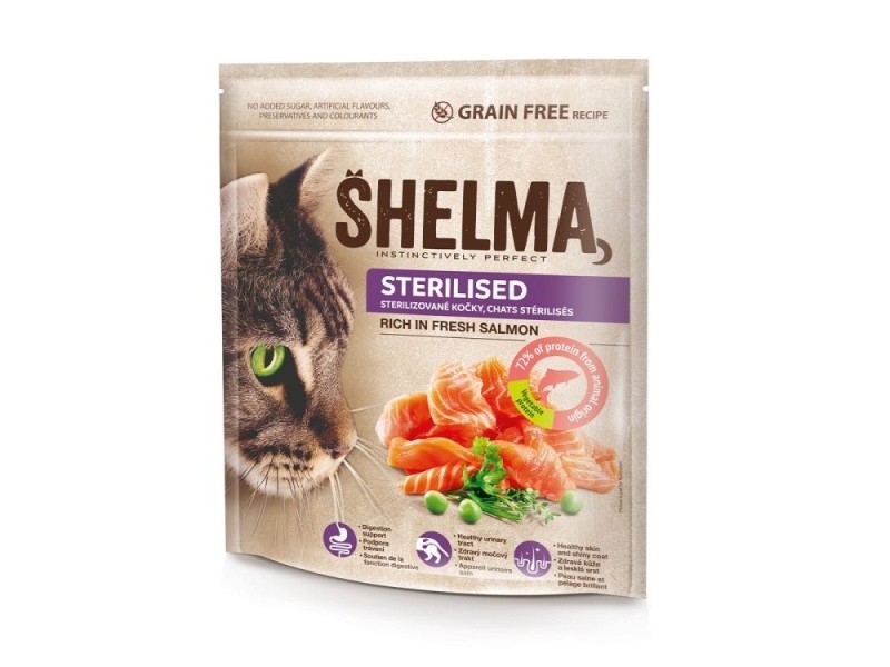 SHELMA Sterilised Salmon - dry cat food - 1,4kg