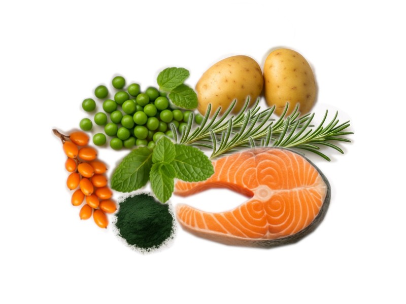 SHELMA Sterilised Salmon - dry cat food - 8kg