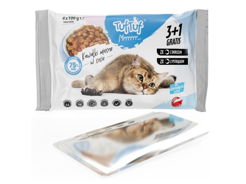 TUF TUF 2x with cod, 2x with trout - wet cat food - 4x100g