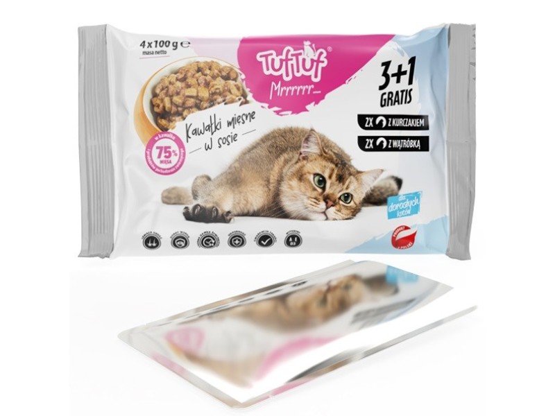 TUF TUF 2x with chicken, 2x with liver - wet cat food - 4x100g