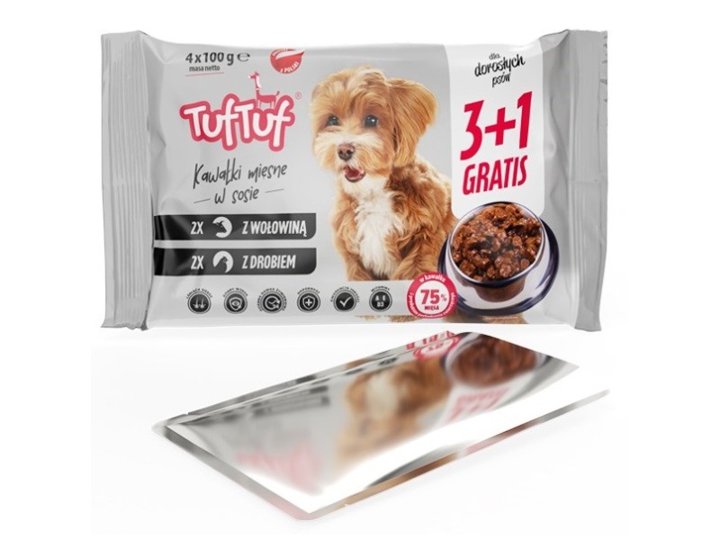 TUF TUF 2x with poultry, 2x with beef - wet dog food - 4x100g