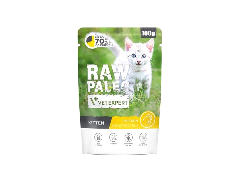 VETEXPERT Raw Paleo Kitten Chicken - wet cat food - 100g