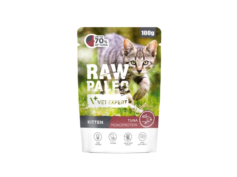VETEXPERT Raw Paleo Kitten Tuna - wet cat food - 100g
