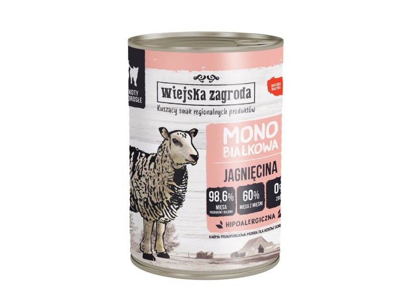 WIEJSKA ZAGRODA Monoprotein Lamb - wet cat food - 400g WIEJSKA ZAGRODA Monoprotein Lamb - wet cat food - 400g