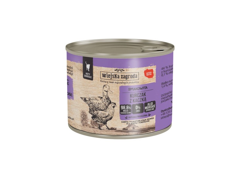 WIEJSKA ZAGRODA Chicken with duck - wet cat food - 200g