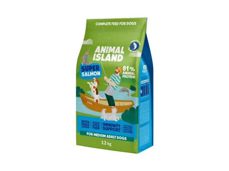 ANIMAL ISLAND Adult Medium Salmon - dry dog food - 12kg