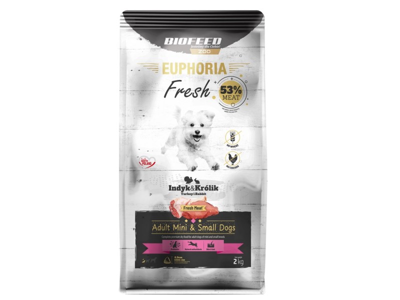 BIOFEED Euphoria Fresh Adult Mini & Small Turkey with rabbit - dry dog food - 2kg