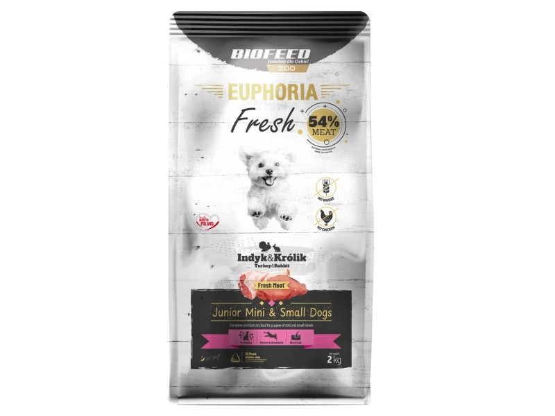 BIOFEED Euphoria Fresh  Junior Mini & Small Turkey with rabbit - dry dog food - 2kg
